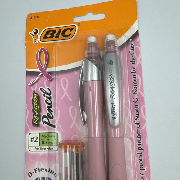 BIC ReAction #2 0.7mm Mechanical Pencil Vintage Susan G Komen Pink - Picture 2 of 5